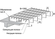 Прессованный решетчатый настил Р 33х11/20х2 Х\К Сталь ОЦ 800/1200 мм (А-обр.) 